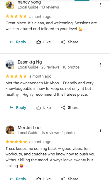 Truss Fitness Studio Google Maps review 10