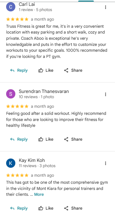 Truss Fitness Studio Google Maps review 4